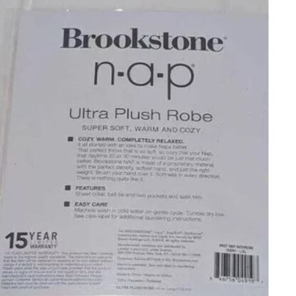 Brookstone n.a.p Ultra Plush Robe size small- medium - Picture 5 of 7